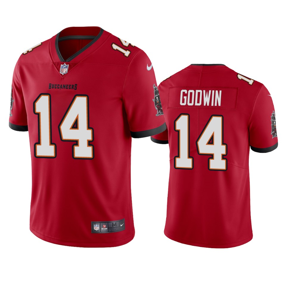 Tampa Bay Buccaneers Men Nike NFL  #14 Chris Godwin Red 2020 Vapor Limited Jersey